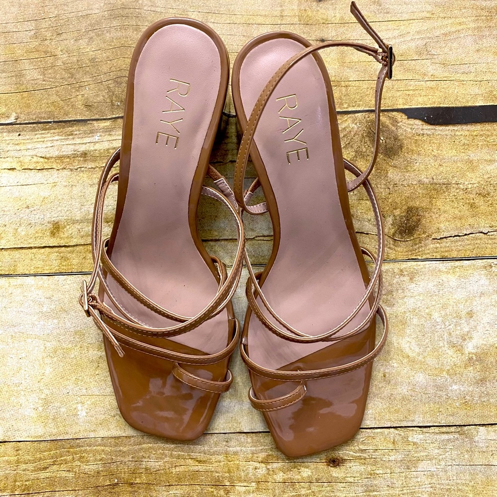 NWT Raye nude heel wrap ankle with tie closure